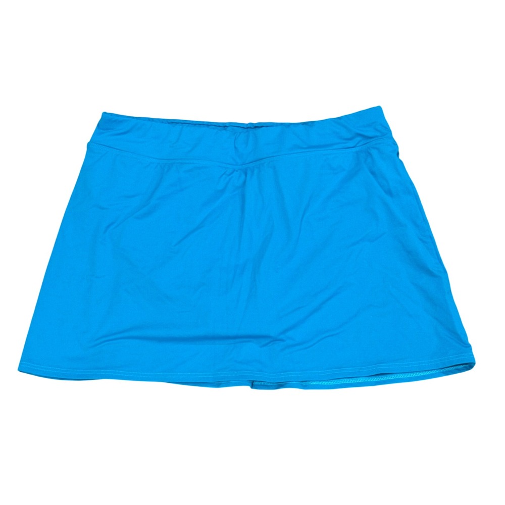 Lands End Womens Turquoise Blue Swim Skirt with Built-in Brief Size 12